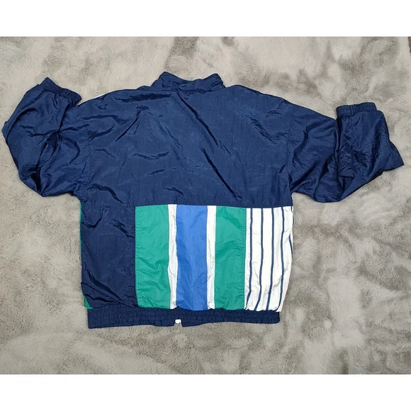 Vintage 80's Le Coq Sportif Full Zip Windbreaker L - Picture 2 of 5